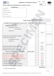 CERFA 12626-01 : Bordereau de versement mensuel