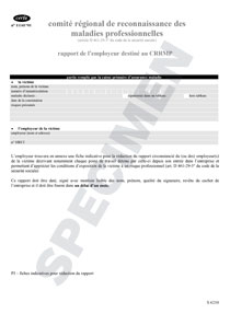 CERFA 11141-04 : Comité régional de reconnaissance des maladies professionnelles